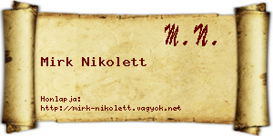 Mirk Nikolett névjegykártya