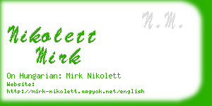 nikolett mirk business card